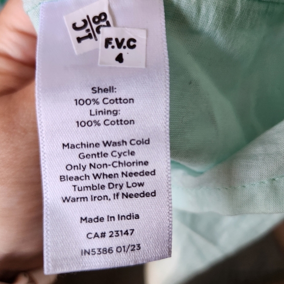 Talbots Ikat Medallion Tiered Teal Green Cotton Maxi Dress Size 16P - Picture 9 of 9